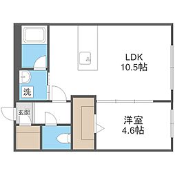 カレラ学園前 1LDKの間取図画像
