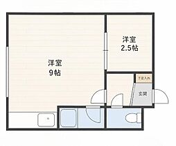 エスポワール16 1DKの間取図画像