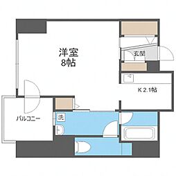 レジディア南一条イースト ワンルームの間取図画像