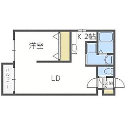 フォンテーヌ福住 1LDKの間取図画像