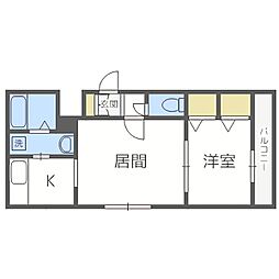 レジデンス学園前 1LDKの間取図画像