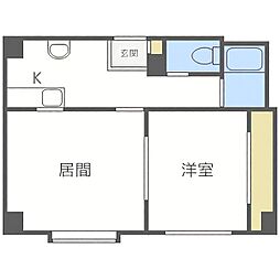 第3澄川銀座パレス 1LDKの間取図画像