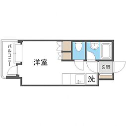アン・セリジェ弐番館 ワンルームの間取図画像