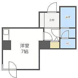 ライオンズシティ南3条 ワンルームの間取図画像
