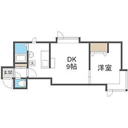 コリーヌ厚別 1LDKの間取図画像