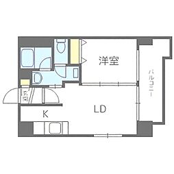 シュターディオン南9条 1LDKの間取図画像