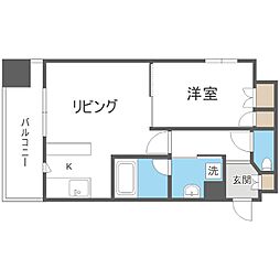プレジデント豊平 1LDKの間取図画像