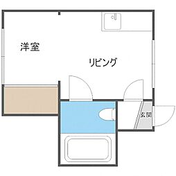札幌市営東西線 南郷13丁目駅 徒歩9分の賃貸アパート 1階ワンルームの間取り
