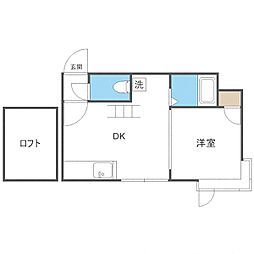 札幌市営東西線 南郷13丁目駅 徒歩6分の賃貸アパート 3階ワンルームの間取り