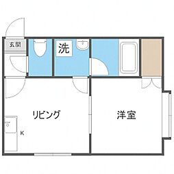 札幌市営東豊線 美園駅 徒歩7分の賃貸アパート 3階1LDKの間取り