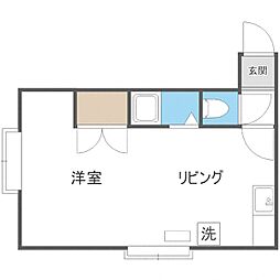 札幌市営東豊線 豊平公園駅 徒歩3分の賃貸アパート 2階1DKの間取り