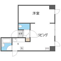 札幌市営東西線 南郷13丁目駅 徒歩4分の賃貸マンション 4階1DKの間取り
