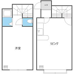札幌市営東西線 白石駅 徒歩7分の賃貸アパート 1階1LDKの間取り