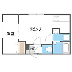 札幌市営東西線 南郷13丁目駅 徒歩5分の賃貸マンション 3階1DKの間取り