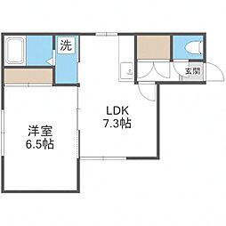 札幌市営東西線 バスセンター前駅 徒歩6分の賃貸アパート 3階1DKの間取り