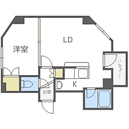 札幌市営南北線 平岸駅 徒歩7分の賃貸マンション 4階1LDKの間取り
