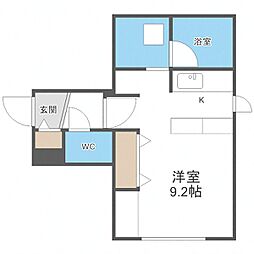 札幌市営南北線 平岸駅 徒歩5分の賃貸アパート 4階1Kの間取り