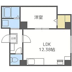 札幌市営南北線 中島公園駅 徒歩3分の賃貸マンション 2階1LDKの間取り