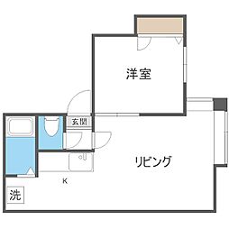 札幌市営南北線 南平岸駅 徒歩11分の賃貸アパート 2階1DKの間取り