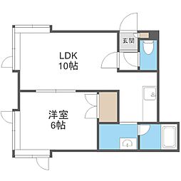 札幌市営東西線 東札幌駅 徒歩7分の賃貸アパート 2階1LDKの間取り