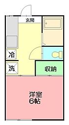 ビラひらつか 1Kの間取図画像