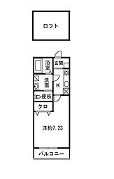 シャレ・プランタン 1Kの間取図画像