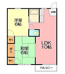 大澤ハイツ 2LDKの間取図画像