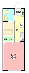 グリシーヌ・アイン 1Kの間取図画像