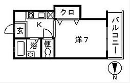 リュストール 1Kの間取図画像