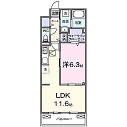ヴィオラ 1LDKの間取図画像