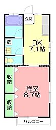 セレスM 1DKの間取図画像