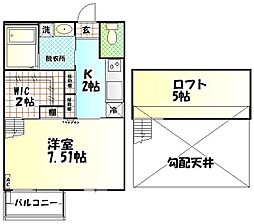 ペイサージュ 1Kの間取図画像
