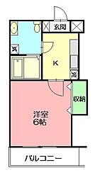 メゾン宮の前 1Kの間取図画像