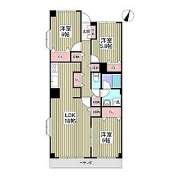 モンメール大磯 3LDKの間取図画像