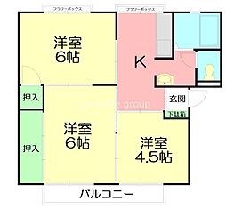 サン・リバティ2 3Kの間取図画像