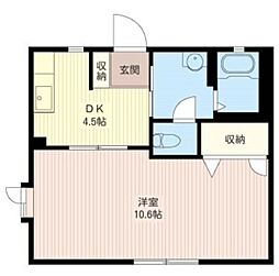 エスペランサ平塚 1DKの間取図画像