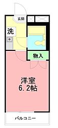 クラージュ湘南二宮 1Kの間取図画像