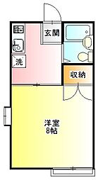 ALBA小田原 1Kの間取図画像