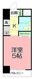 クリオ平塚参番館 1Kの間取図画像