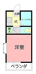 ハイムコスモス 1Kの間取図画像