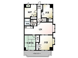 ツインベル・カトレア館 4LDKの間取図画像