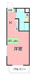 プレイズレイ 1Kの間取図画像