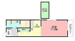 アンバーレジデンス 1Kの間取図画像
