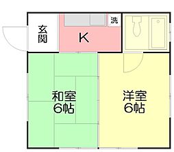 相湘第10河内ハウス 2Kの間取図画像