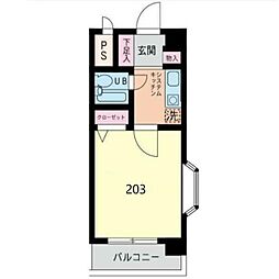 フジビューハイツ山下 1Kの間取図画像