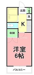 インカントリー1999BY.ナカザト 1Kの間取図画像