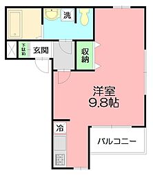 コンフォール湘南 1Kの間取図画像