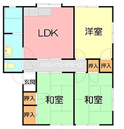 ブルーハイツシロタA 3DKの間取図画像