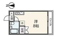 b'CASA平塚桜ヶ丘re-born ワンルームの間取図画像