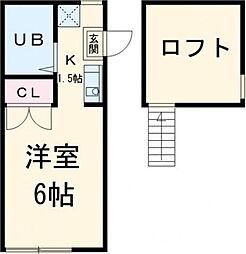 第2イーグルコーポ ワンルームの間取図画像